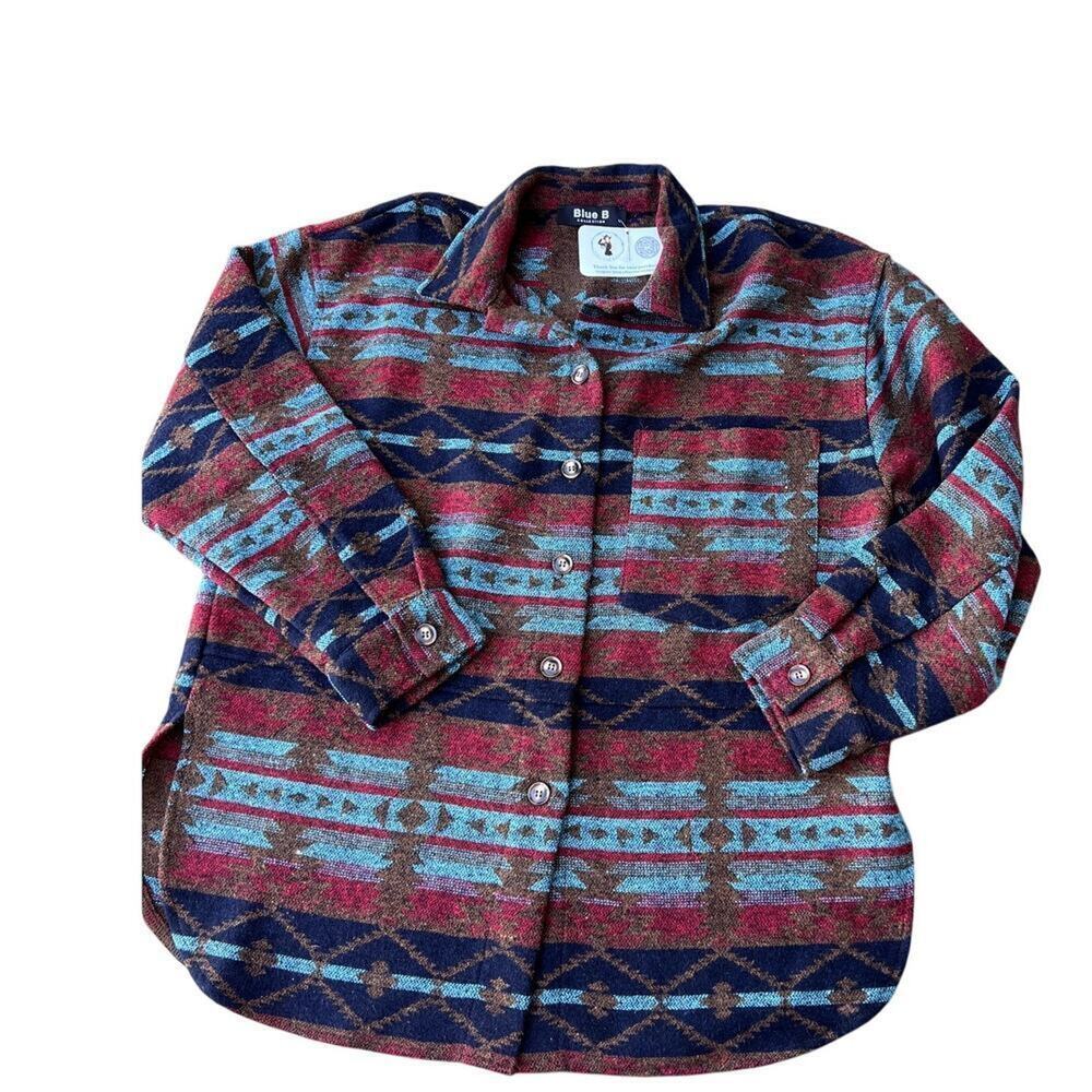 Blue B, Boutique, button down, Western Aztec print jacket, NWT, Women's size L